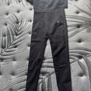 GYMSHARK ADAPT MONOGRAM SEAMLESS.Leggings and Ruched Crop Top